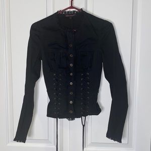 Betsey Johnson button up corset top